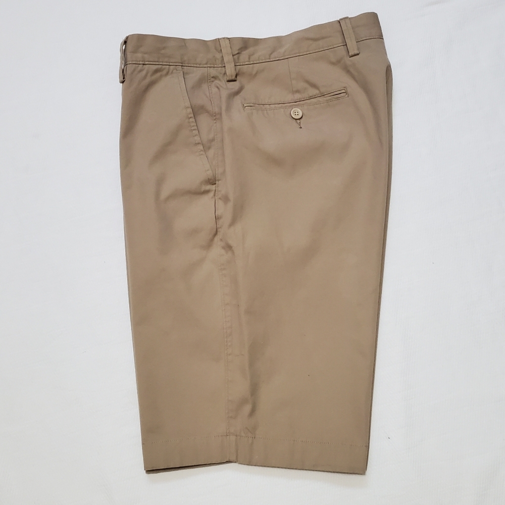 J. Crew Flat Front Cotton Shorts Tan 33 Waist